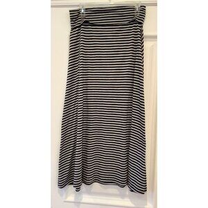 New Directions Maxi Skirt Black and White Stretch Long Soft Size Small Pull On